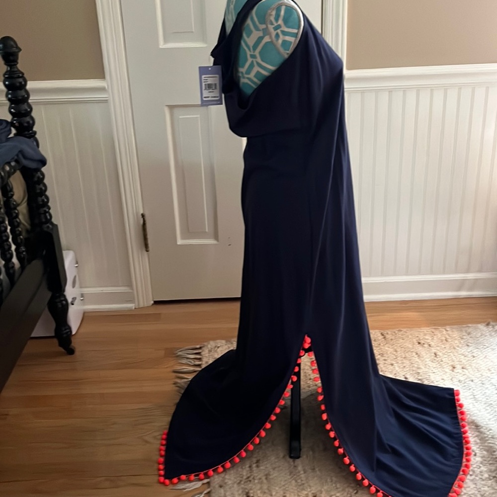 Sail to Stable long dress (navy with orange Pom poms)